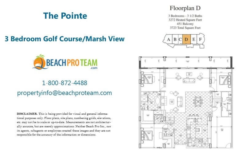 The Pointe Floor Plan D - 3 Bedroom Golf Course/Marsh View